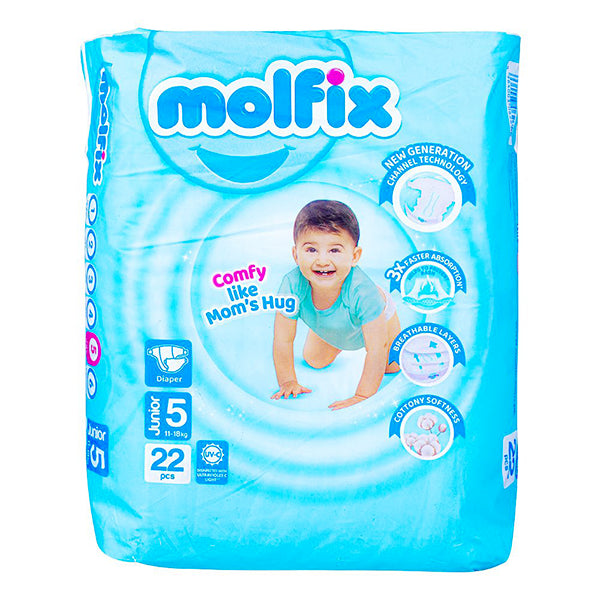 Molfix Baby Diapers Twin Pack Junior Size 5 22Pcs