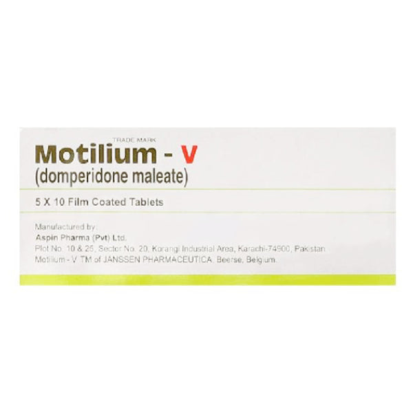 Motilium-V Tablets (1 Box = 5 Strips) (1 Strip = 20 Tablets)