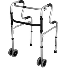 Elderly 2 Wheeled Lightweight Folding Posterior Walker Step Up Armpit Walking Aid - The Healthcare Shop Pakistan