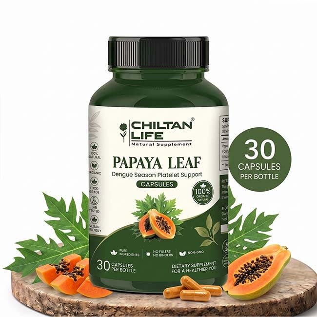 Papaya Leaf Capsule 100% Natural Papaya Leaf Tablets 30 Per Bottle 500mg - Mamasjan