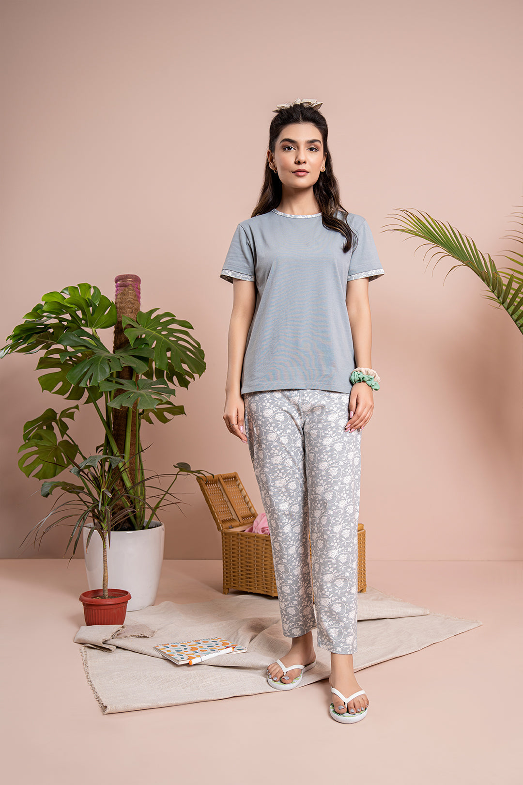 BELLEZA KNIT PAJAMA SUIT PJS008 GREY / S - MamasJan Lingerie