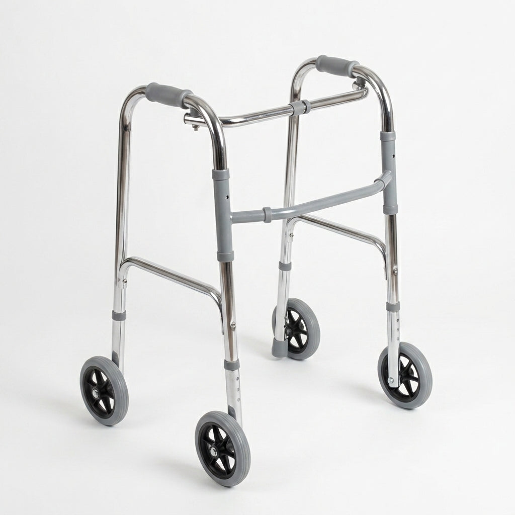 Folding Walker For Adults With 4 Wheels Lightweight Adjustable Mobility Aid - The Healthcare Shop Pakistan