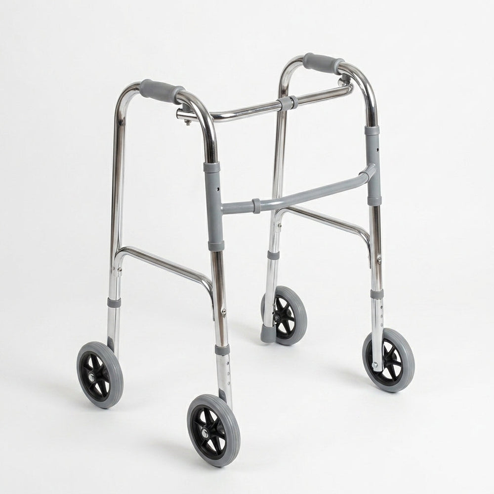 Folding Walker For Adults With 4 Wheels Lightweight Adjustable Mobility Aid - The Healthcare Shop Pakistan
