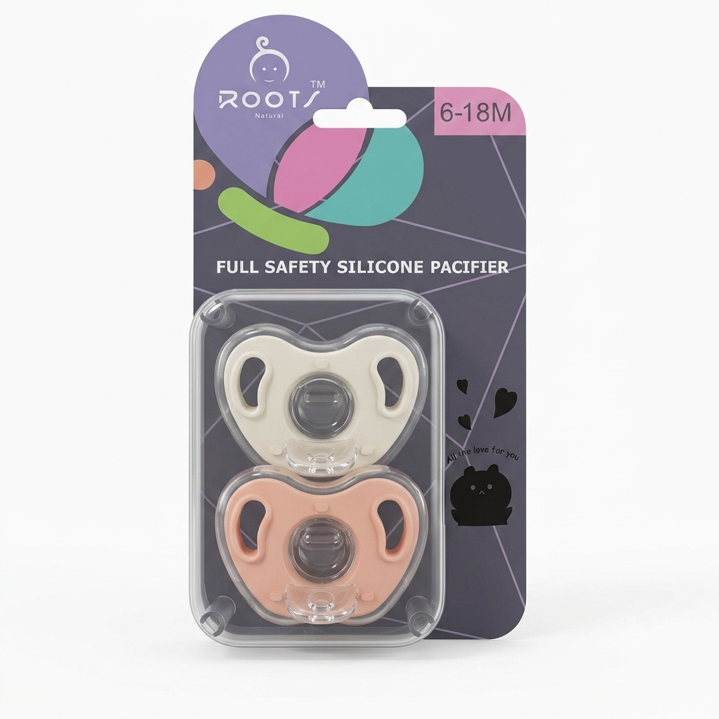 ROOTS TWIN SILICONE PACIFIER 6-18 M T0003 Default Title - MamasJan Grocery Nonfood