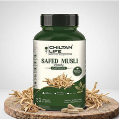 Safaid Musli Capsule 100% Natural Safed Musli Tablets 30 Per Bottle 500mg - Mamasjan