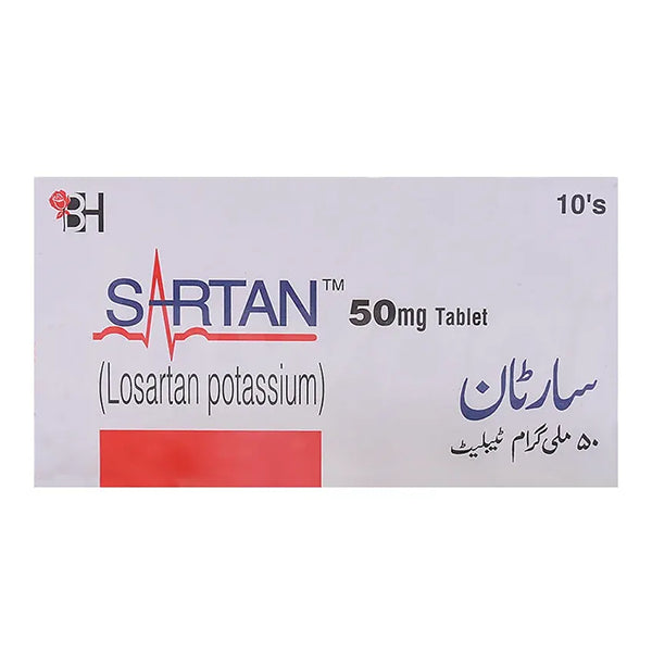 Sartan Tablets 50mg (1 Box = 1 Strip)(1 Strip = 10 Tablets)