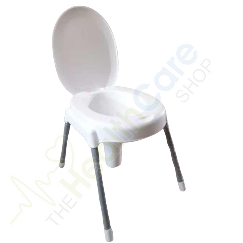 Portable Plastic Commode Chair With Stainless Steel Legs - The Healthcare Shop Pakistan