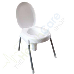 Portable Plastic Commode Chair With Stainless Steel Legs - The Healthcare Shop Pakistan