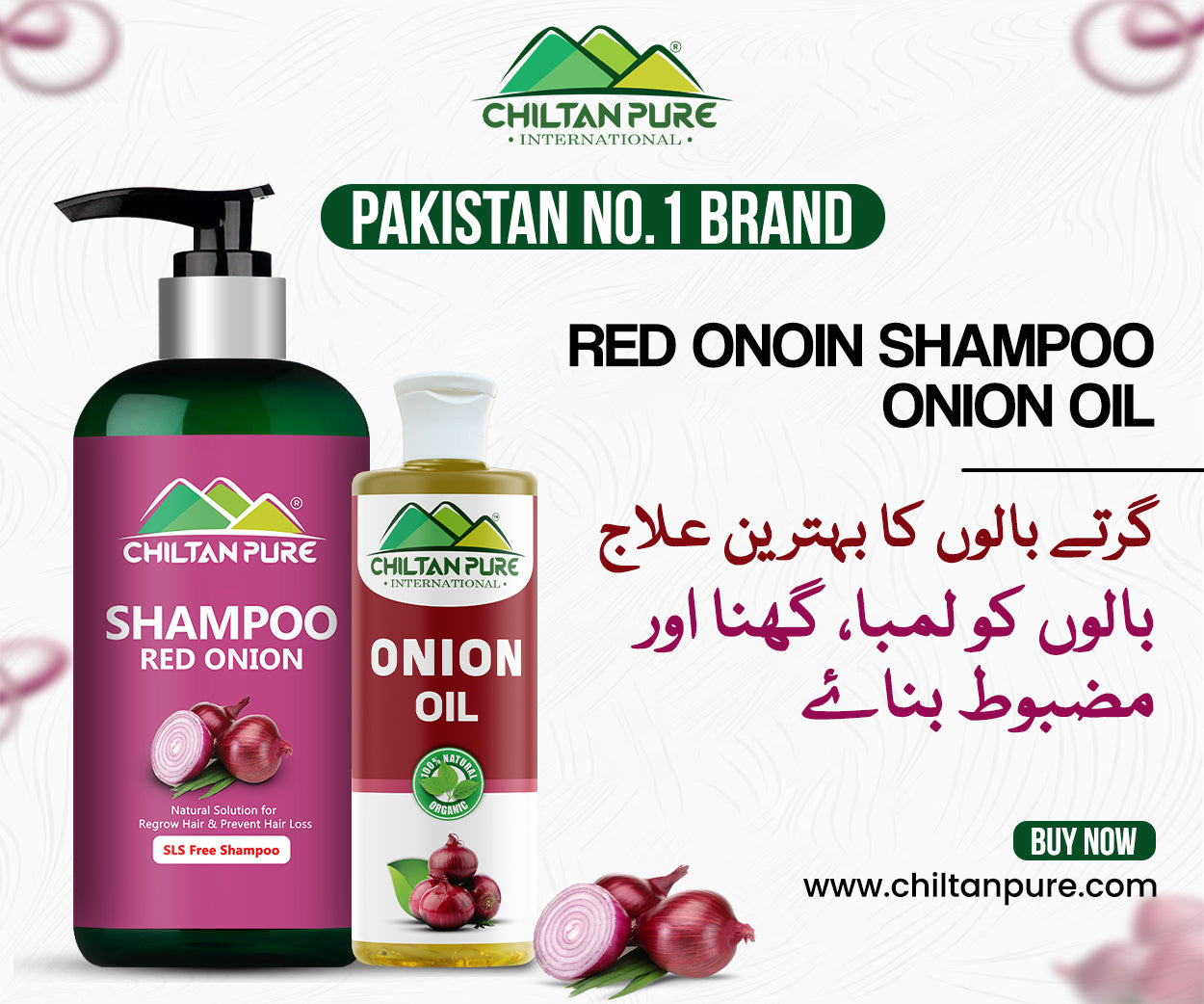 Onion Pack-Boosts Hair Growth, Nourishes Scalp, Lessen Hair Fall