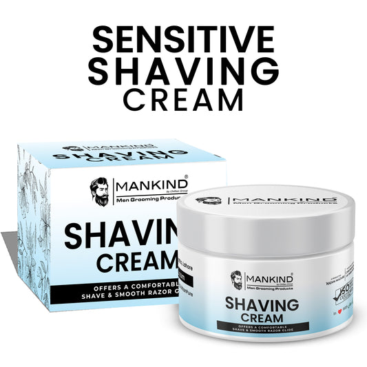 Sensitive Shaving Cream - Provides Smooth Razor Glide, Soften Facial Hair & Reduce Irritation Post Shaving.