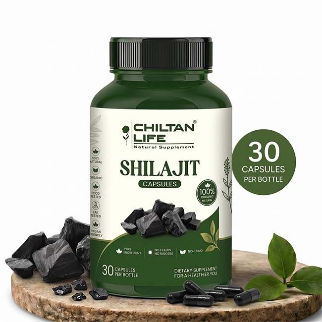 Shilajit Capsule 100% Natural Shilajit Tablets 30 Per Bottle 500mg - ChiltanPure