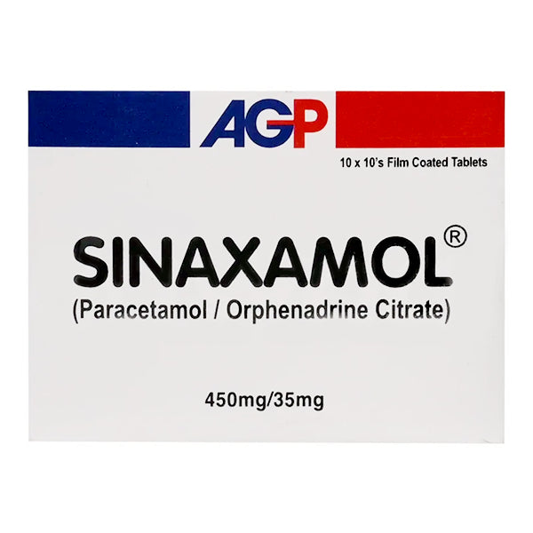 Sinaxamol Tablets 450mg/35mg (1 Strip = 10 Tablets)