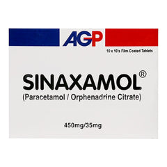 Sinaxamol Tablets 450mg/35mg (1 Strip = 10 Tablets)