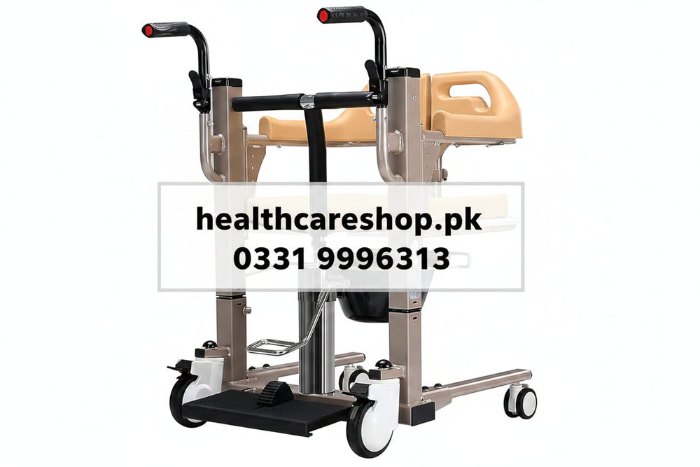Single Hydraulic Stainless Steel Patient Transfer Chair Multifunctional Patient Lift Wheelchair - The Healthcare Shop Pakistan