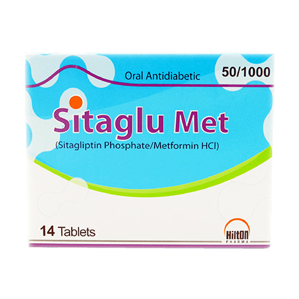 Sitaglu Met Tablets 50/1000mg (1 Box = 2 Strips ) (1 Strip = 14 Tablets)