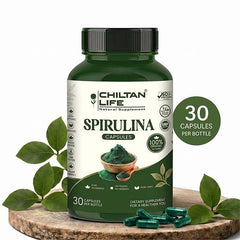 Spirulina Capsule 100% Natural Spirulina Tablets 30 Per Bottle 500mg - ChiltanPure