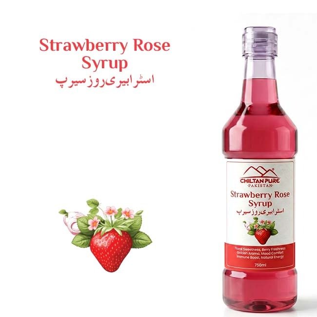Strawberry Rose Syrup / اسٹرابیری روز سیرپ - ChiltanPure