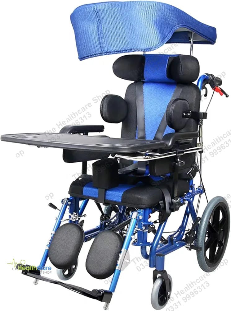 Premium Cerebral Palsy Cp Wheelchair With Adjustable Canopy Activity Tray - The Healthcare Shop Pakistan