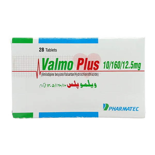 Valmo Plus Tablets 10/160/12.5mg  (1 Strip = 7 Tablets)