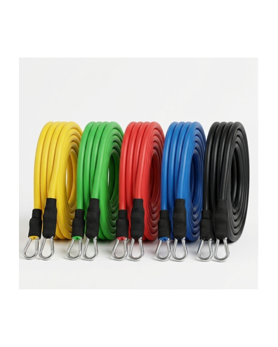 11 Piece Premium Resistance Bands Set Stackable Exercise Tubes With Handles Ankle Straps Door Anchor Carry Bag For Home Workouts Fitness - The Healthcare Shop Pakistan