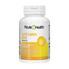 Route 2 Health Vitamin D3 Tablets 5000IU  (1 Bottle = 30 Tablets)