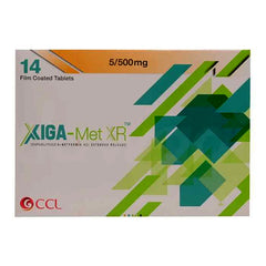 Xiga Met XR Tablets 5mg/500mg (1 Box = 2 Strips) (1 Strip = 7 Tablets)