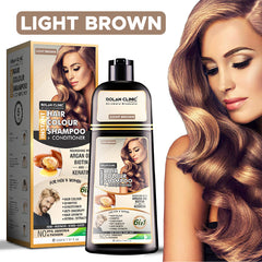 Instant Hair Color Shampoo + Conditioner (Light  Brown) – A Blend Of Herbal Extracts – For Men & Women