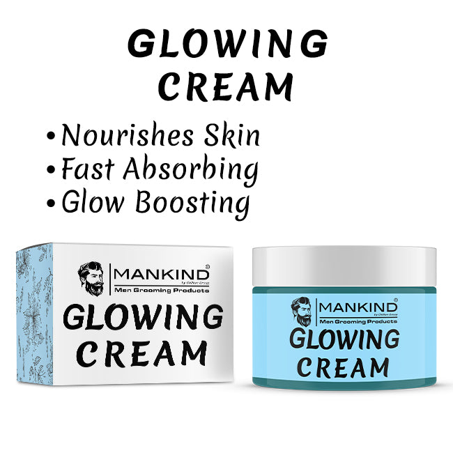 Men Glowing Cream – Light Weight Formula, Hydrates Skin, Fast Absorbing, Provides Glow to Skin & Restores Skin’s Elasticity