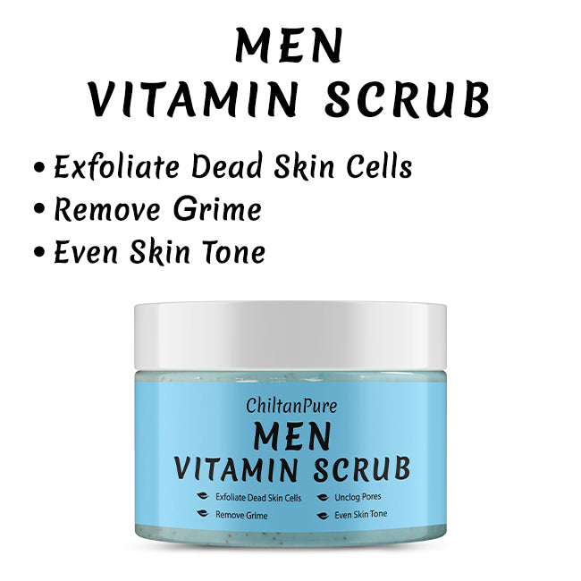 Men Vitamin Scrub – Exfoliates Dead Skin Cells, Remove Grime, Unclog Pores & Promotes Better Shave 100ml