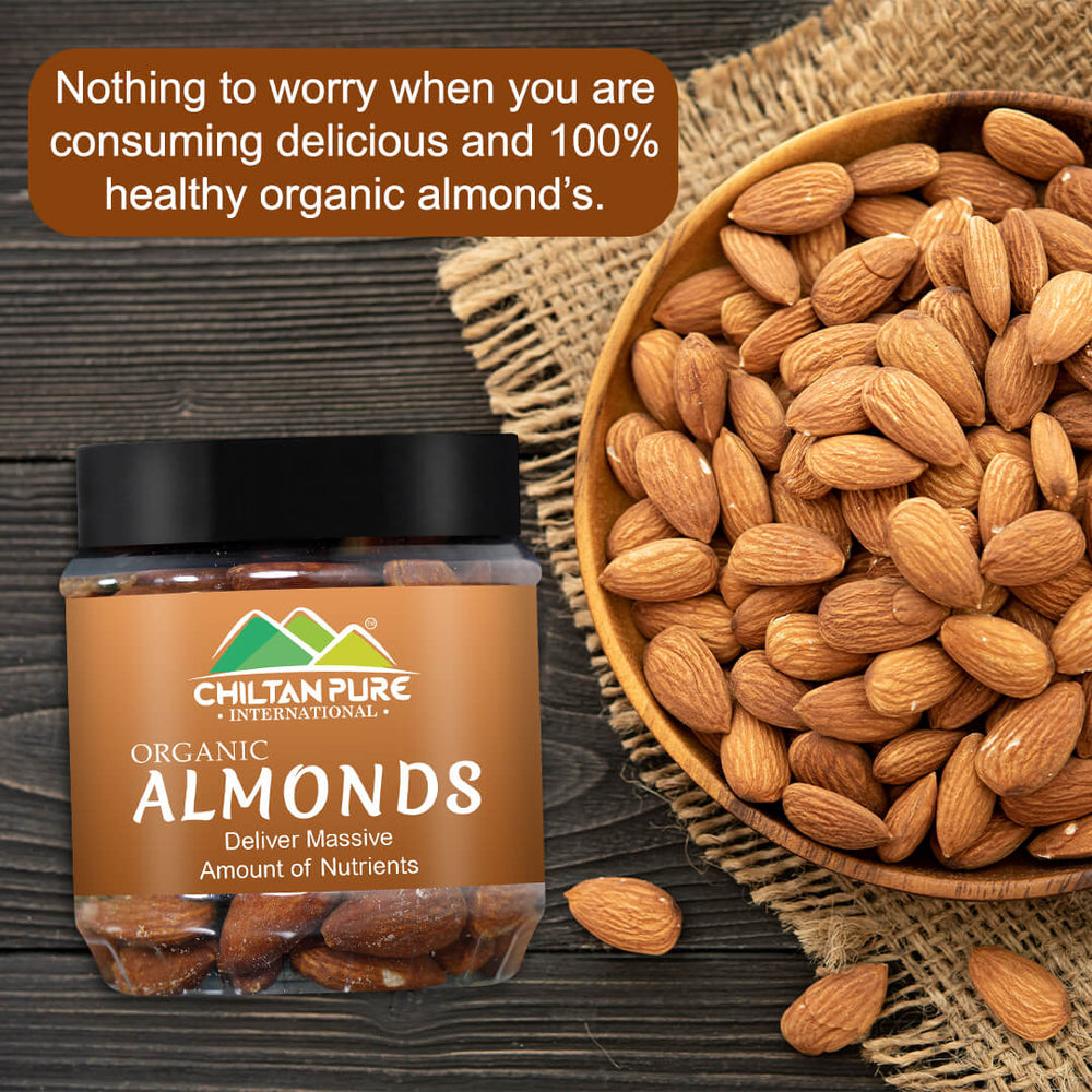 Almond Nuts – High in Fiber & protein, Helps lower blood pressure, Reduce hunger & promotes weight loss – 100% pure organic 180gm - Mamasjan