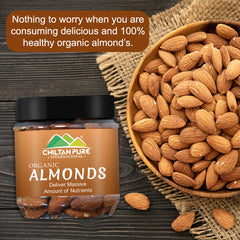 Almond Nuts – High in Fiber & protein, Helps lower blood pressure, Reduce hunger & promotes weight loss – 100% pure organic 180gm - Mamasjan