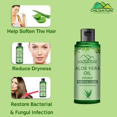 Aloe Vera Oil – Rich in Vitamins, Minerals, Rejuvenates Your Skin & Hair Cells, Heal Dark Spots, Wrinkles, Stretch Marks & Dry Skin Issues [ایلویرا] - Mamasjan