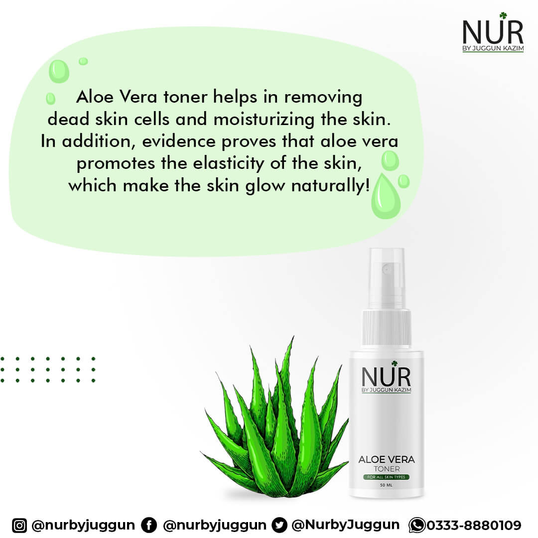 Aloe Vera Toner [Pocket Size 50ml] – Nourishes Skin, Brightens Skin Tone, Maintain Skin’s Ph Level, Enhances Skin’s, Natural Glow - Mamasjan