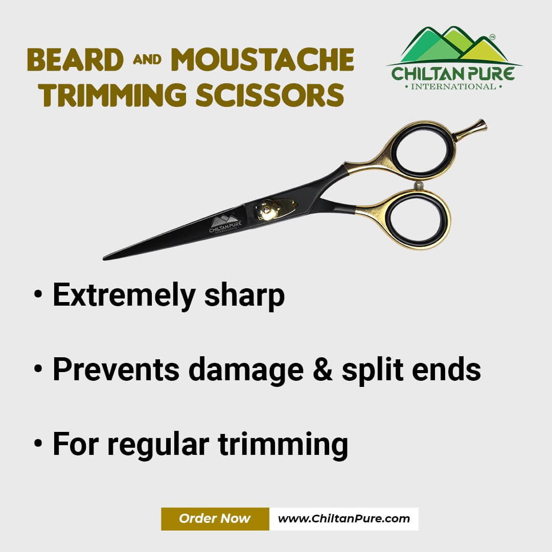 Beard & Moustache Trimming Scissors – For Grooming, Cutting & Styling of Moustache & Beard - Mamasjan