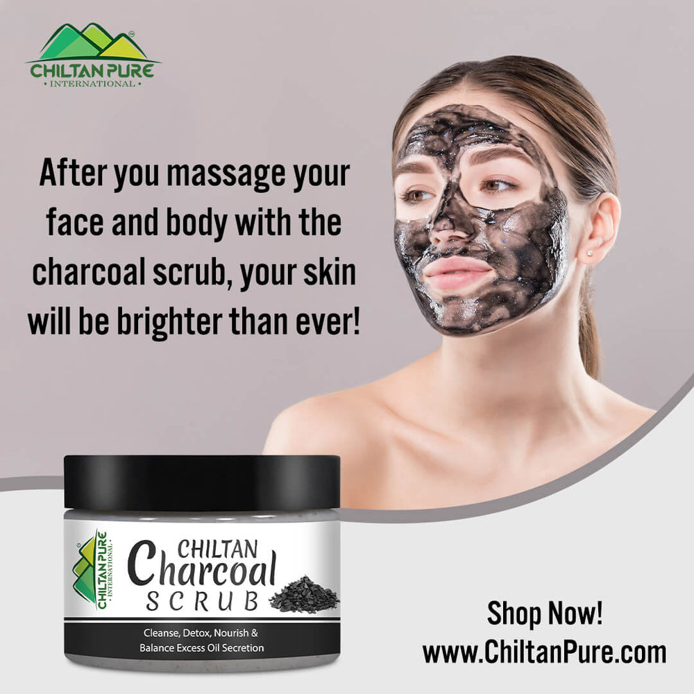 Charcoal Face & Body Scrub – Exfoliates Dead Flaky Skin, Removes Blackhead, Acne & Acne Scars, Minimizes Pores - Mamasjan