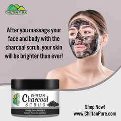 Charcoal Face & Body Scrub – Exfoliates Dead Flaky Skin, Removes Blackhead, Acne & Acne Scars, Minimizes Pores - Mamasjan