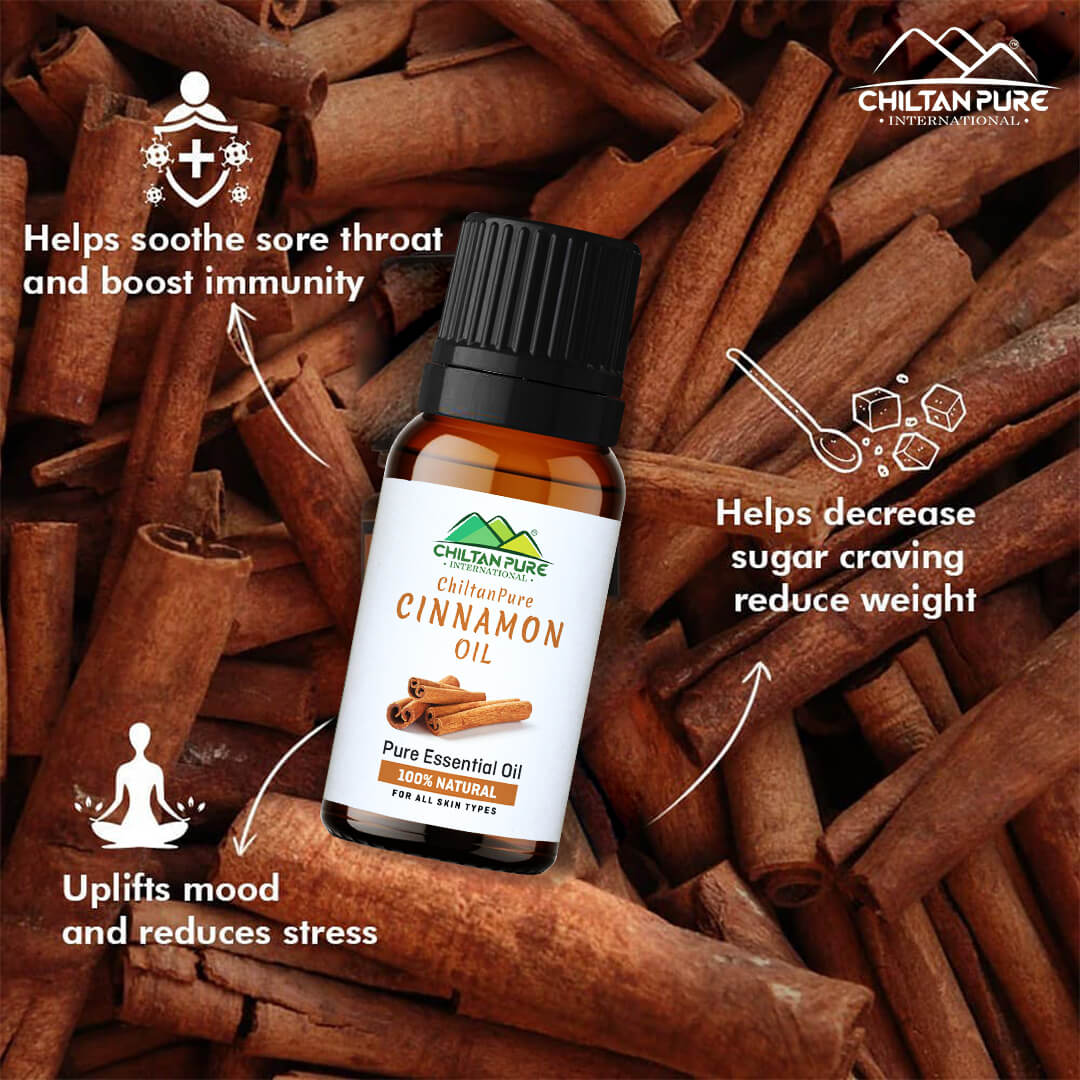 Cinnamon Essential Oil – Acts as Breathe Freshener, Immunity Booster, Reduces Sugar Cravings & Eases Chest Congestion - Mamasjan