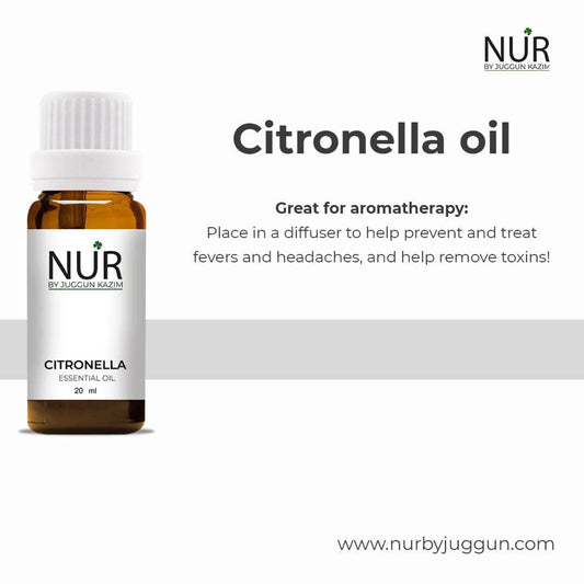 Citronella Essential Oil – Used as a mosquito repellent, to treat parasitic infections, promote wound healing, lift mood or fight fatigue - Mamasjan