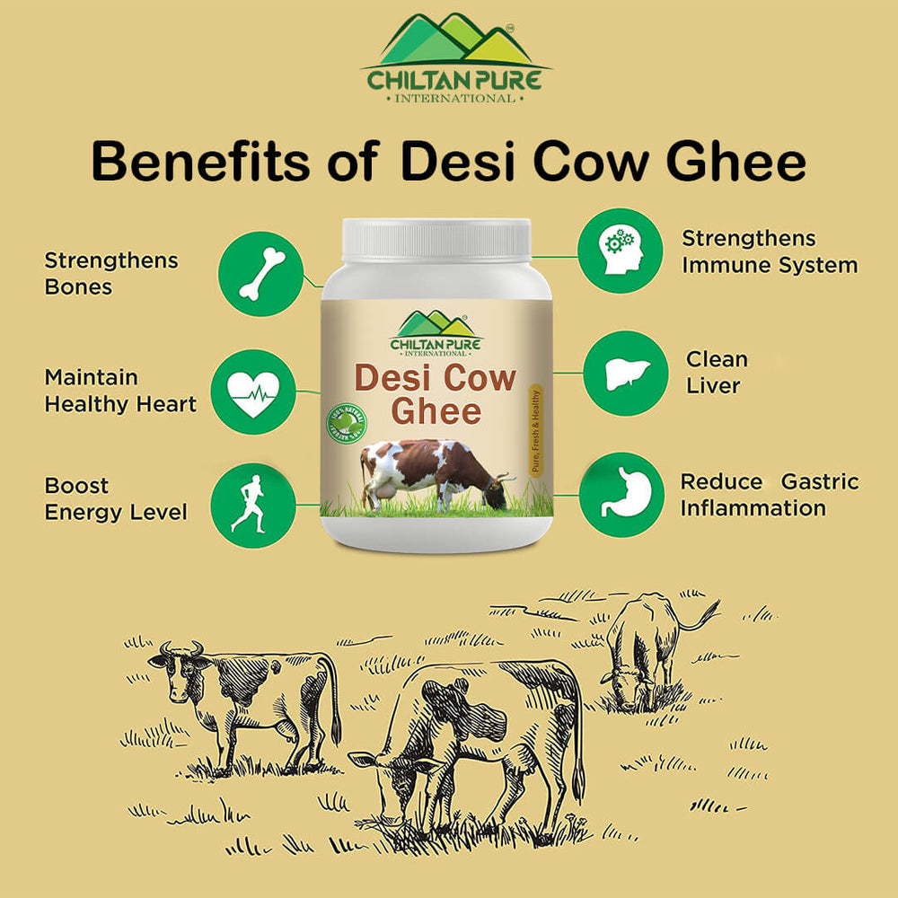 Desi Cow Ghee – Strengthen Immune System, Energy Booster, Good for Heart Health, Helps in Bone Development & Aids in Weight Loss - Mamasjan