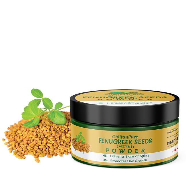 Fenugreek Methi Seed Powder میتھی 🌱 Help in Weight Loss, Boosts Hair Growth, Revives Damaged Hair, Cures Itchy Scalp & Prevents Premature Greying, 🥇 Top Rated Powder - Mamasjan