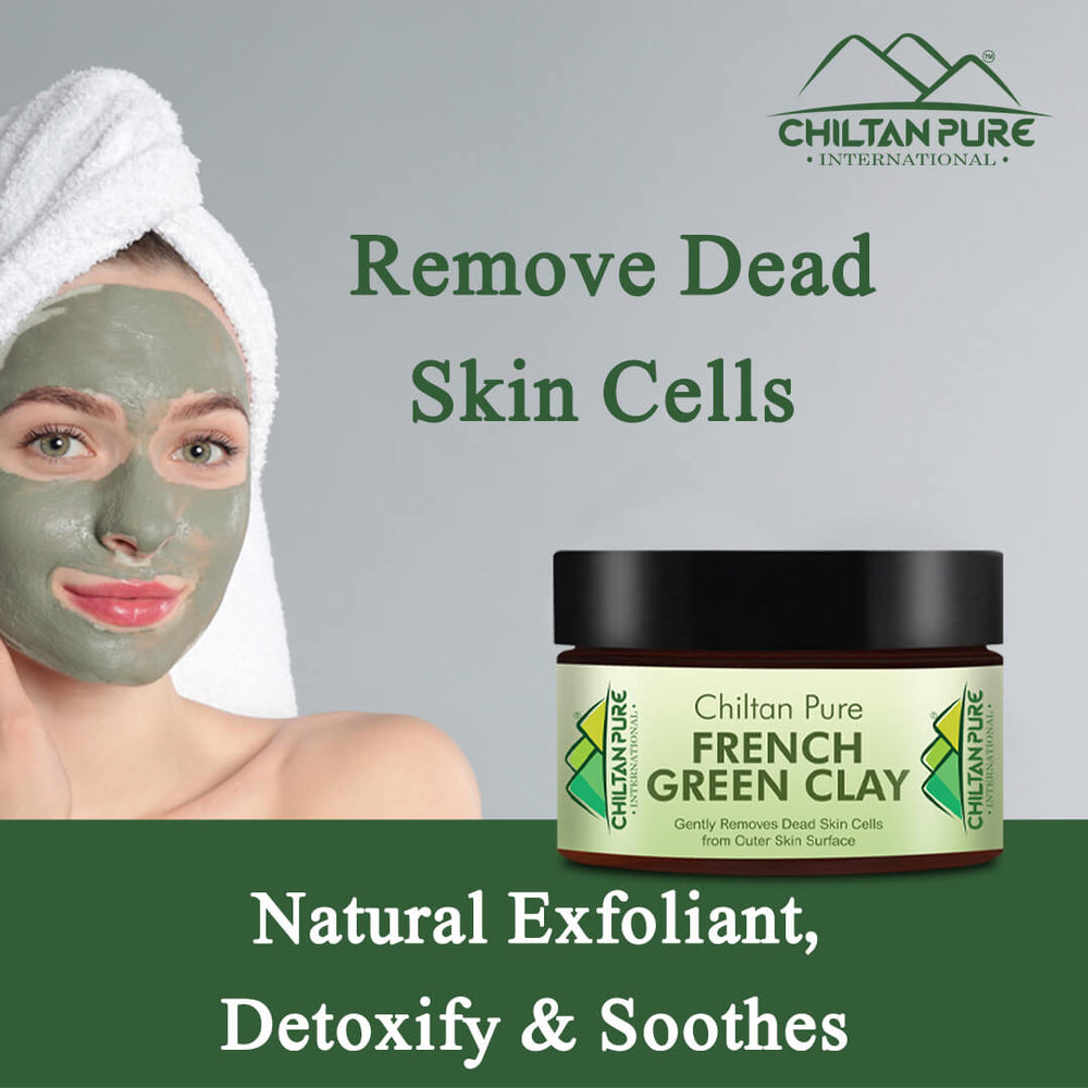 French Green Clay - Natural Exfoliant, Clarifies, Detoxify & Soothes [100% Results] - Mamasjan