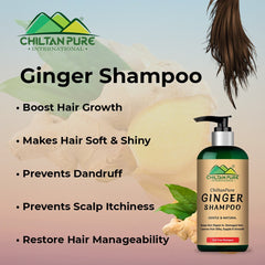 Ginger Shampoo – Reduce Hair Loss, Detoxifies Hair Strands, Prevents Scalp Itchiness & Restores Hair Manageability 250ml - Mamasjan