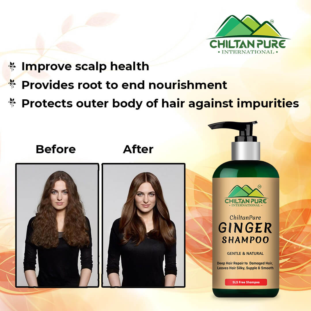 Ginger Shampoo – Reduce Hair Loss, Detoxifies Hair Strands, Prevents Scalp Itchiness & Restores Hair Manageability 250ml - Mamasjan