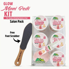 Glow Mani Pedi Kit - Salon Pack - Peel off Rough & Dry Patches, Strengthen Weak, Brittle Nails, Rehydrates Dry Hands & Feet - Mamasjan