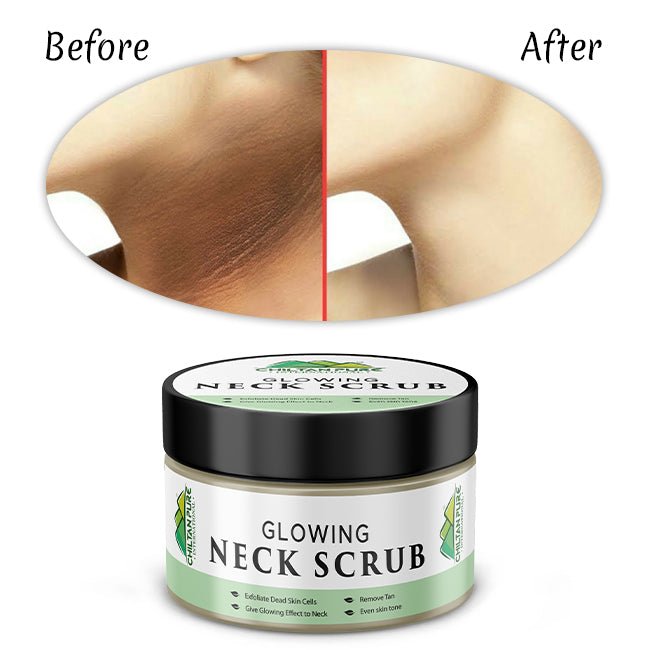 Glowing Neck Scrub – Remove Tan, Exfoliate Dead Skin Cells, Even Skin Tone Reduce Fine Lines & Wrinkles 100ml - Mamasjan