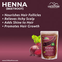 Henna Hair and Beard Dye (Beetroot) – Relieves Itchy Scalp , Prevents Hair Loss & Nourishes Hair Follicles - Mamasjan