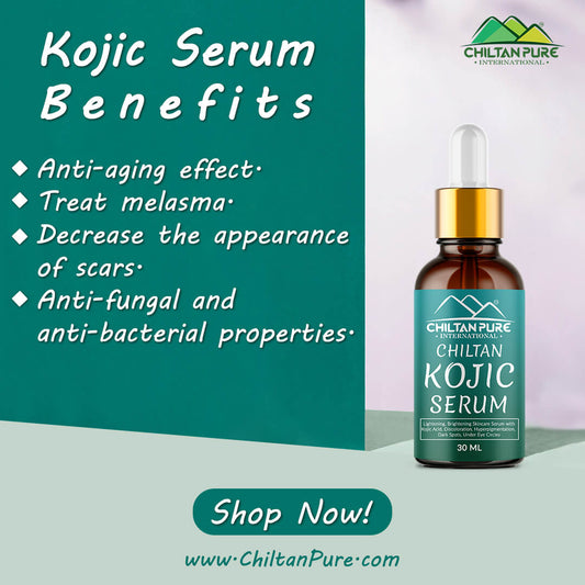 Kojic Serum – Time to fall in love with yourself, prevents hyperpigmentation, fades dark spots, treats melasma, minimizes discoloration – 100% pure organic 30ml - Mamasjan