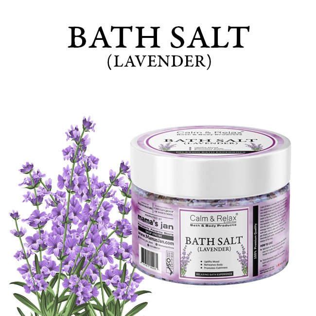 Lavender Bath Salt - Promotes Calmness, Lifts Up Mood, Refreshes Body, and Reduces Stress - Mamasjan