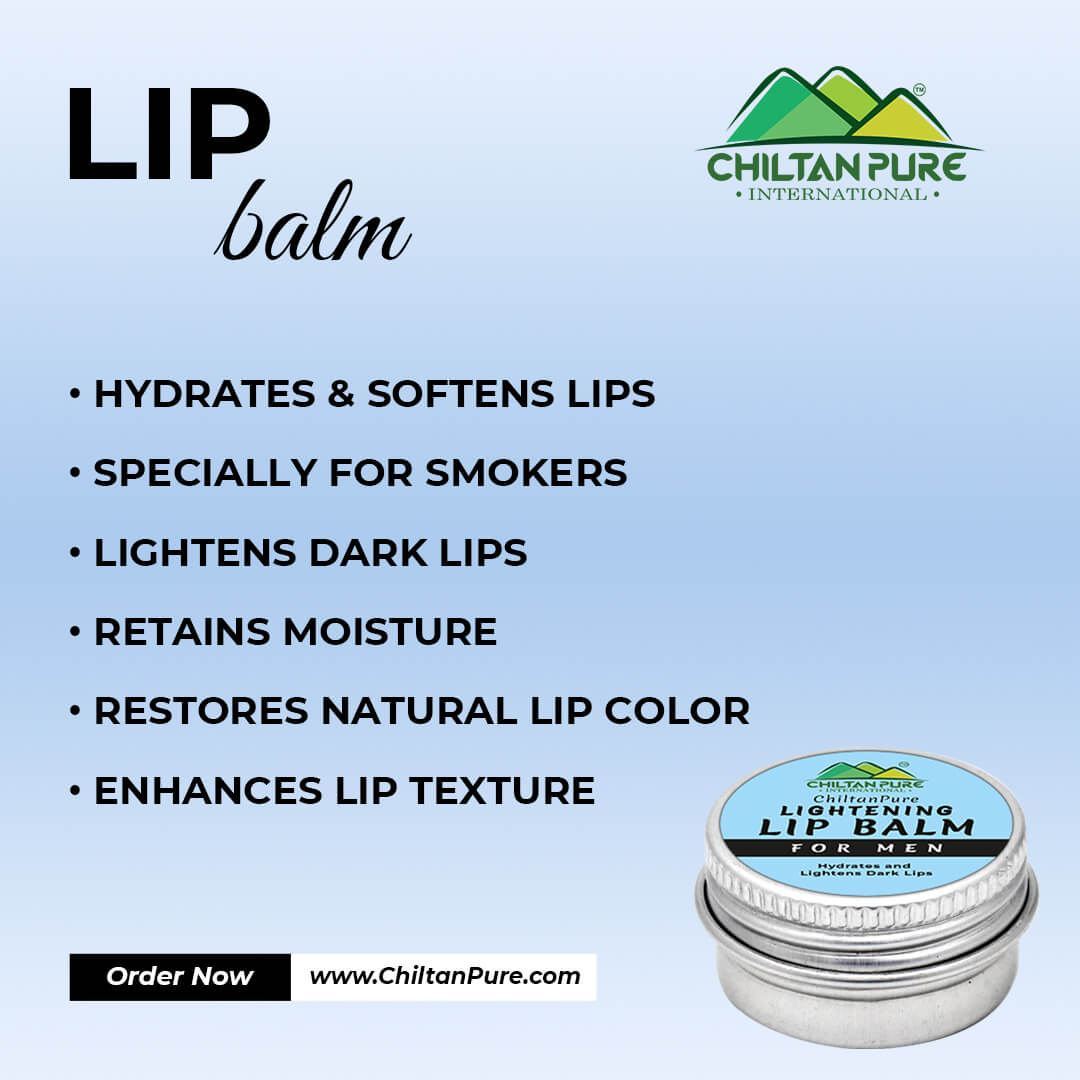 Lightening Lip Balm (for Men) – Restores your Natural Lip Color, Ideal for Smokers, Hydrates, Softens & Lightens Dark Lips 20ml - Mamasjan