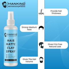 Matte Clay Spray – Matte Finish, Oil Control, Strong Medium Hold & Add Volume To Hair - Mamasjan